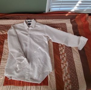 Vintage Baccarat by Van Huesen Men's Long Sleeve Button Up. XL. White|Pink